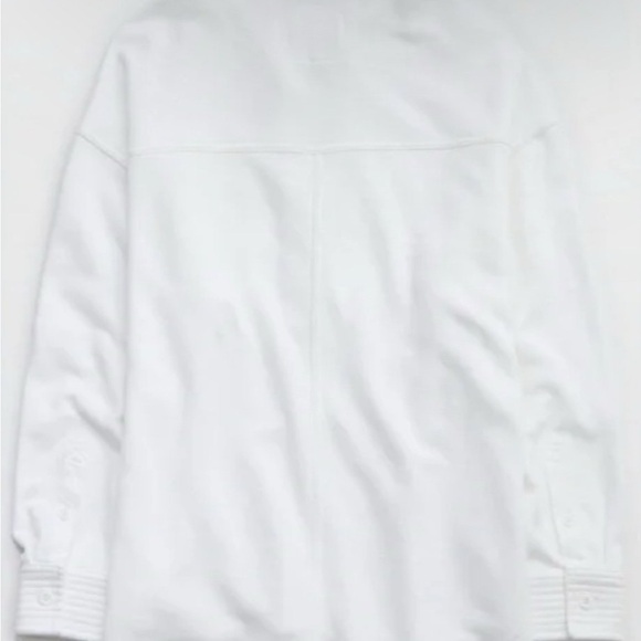 Aerie Popover Polo Sweatshirt - White, Large - Picture 4 of 9